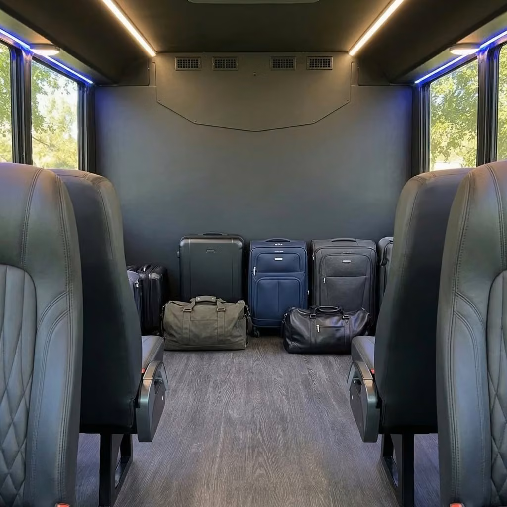 la quinta 20 passenger minibus luggage area