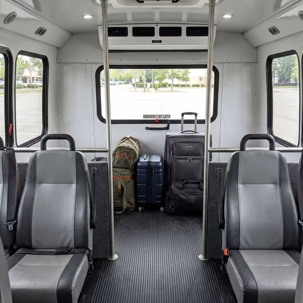 la quinta 28 passenger minibus luggage area