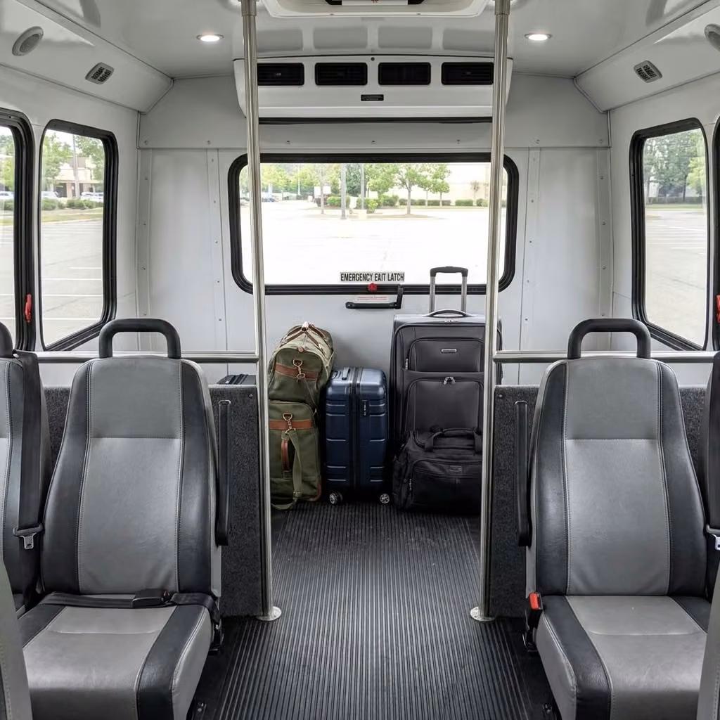 la quinta 30 passenger minibus luggage area