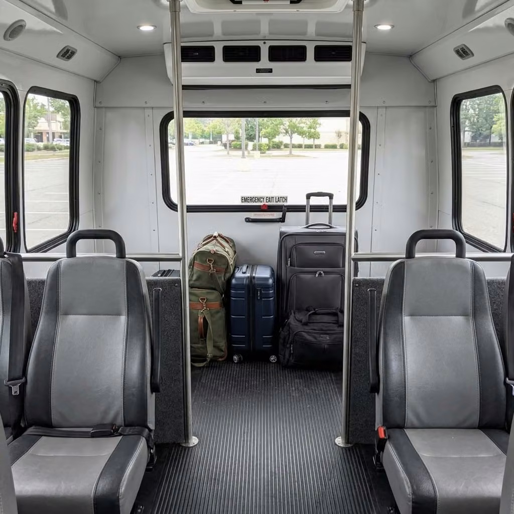 la quinta 35 passenger minibus luggage area