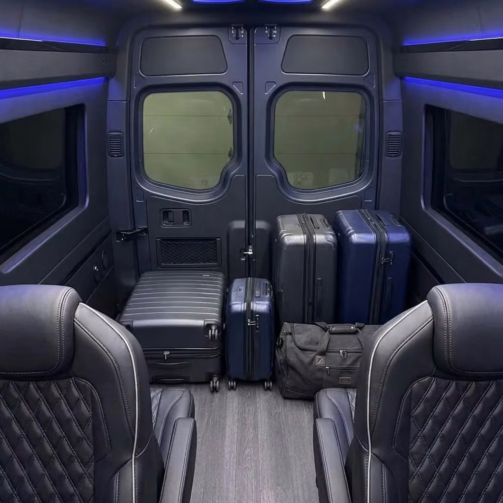 la quinta sprinter van rental with driver luggage area