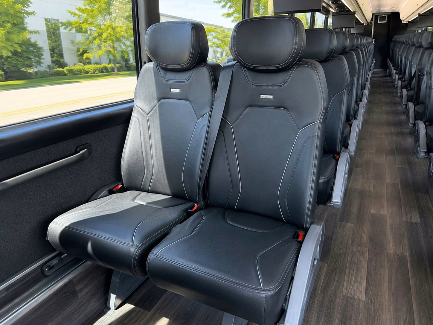 56 passenger charter bus inside